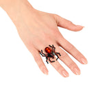 Ring Spider Gemstone & Strass Red