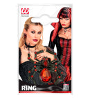 Ring Spider Gemstone & Strass Red
