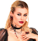 Ring Spider Gemstone & Strass Red