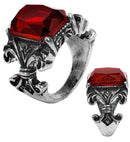 Ring Gothic Vampire Gemstone Red