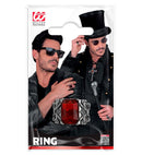 Ring Gothic Vampire Gemstone Red