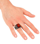 Ring Gothic Vampire Gemstone Red