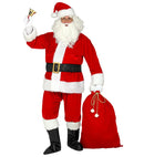 Professional Santa Claus  Jacket, Pants, Belt, Hat, Beard, Glasses, Boot Covers, Sack 