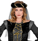 Black Medieval Headdress With Veil