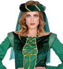 Green Medieval Headdress With Veil