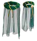 Green Medieval Headdress With Veil