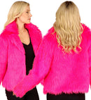 Neon Pink Plush Woman Jacket