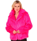 Neon Pink Plush Woman Jacket
