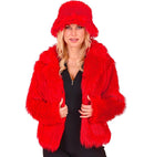 Red Plush Woman Jacket