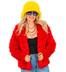 Red Plush Woman Jacket