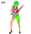 The 80S Fashion  Dress, Fingerless Fishnet Gloves 