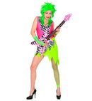 The 80S Fashion  Dress, Fingerless Fishnet Gloves 