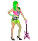 The 80S Fashion  Dress, Fingerless Fishnet Gloves 