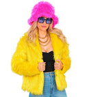 Yellow Plush Woman Jacket