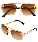 Gold Animalier Glasses with Brown Lenses Image 1