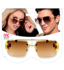 Gold Animalier Glasses with Brown Lenses Image 2