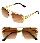 Gold Animalier Glasses with Brown Lenses Image 4