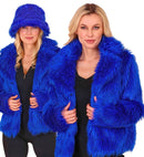 Blue Plush Woman Jacket
