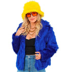 Blue Plush Woman Jacket