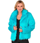 Turquoise Plush Woman Jacket