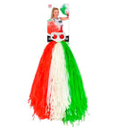 Green-White-Red Pom Pom
