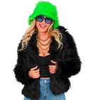 Black Plush Woman Jacket