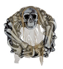 Skull & Bones Wreath With Spider And Spooky Gauze 50 Cm