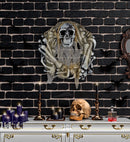 Skull & Bones Wreath With Spider And Spooky Gauze 50 Cm