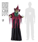 Sound Sensor Activated Animated Talking & Laughing Witch With Blinking Red Led Light Eyes & Color Changing Light-Up Crystal Ball 170 Cm - Speaks 3 Different Rhymes 