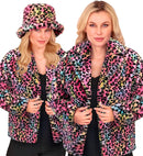 Multicolor Animalier Leopard Plush Woman Jacket