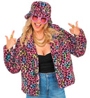 Multicolor Animalier Leopard Plush Woman Jacket
