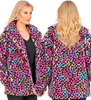 Multicolor Animalier Leopard Plush Jacket