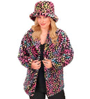 Multicolor Animalier Leopard Plush Jacket