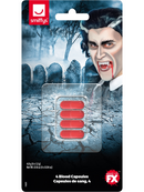Fake Blood Capsules Makeup FX Red Pack of 4 1