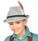 Felt Bavarian Fedora With Feather Child Size