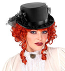 Top Hat With Black Rose & Tulle 12 Cm