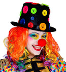 Top Hat With Colored Buttons Felt 15 Cm