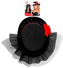 Top Hat With Tulle & Rose  12 Cm