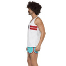 118118 Runner Costume Adult White Blue Shorts Top 3