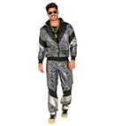 80'S Silver Reflective Shell Suit  Jacket, Pants 