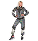 80'S Silver Reflective Shell Suit  Jacket, Pants 