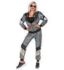 80'S Silver Reflective Shell Suit  Jacket, Pants 