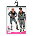 80'S Silver Reflective Shell Suit  Jacket, Pants 