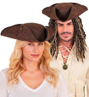 Hat Tricorn Distressed Leather