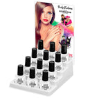 Display Box Of  12 Water Based Peel Off White Nail Polishes 8 Ml