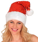 Hat Santa Claus Plush & Sequin Red