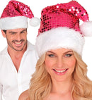 Hat Santa Claus Plush & Sequin Pink