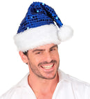 Hat Santa Claus Plush & Sequin Blue