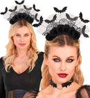 Headpiece Bats & Black Roses 