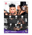 Choker & Bracelet Skulls Lace